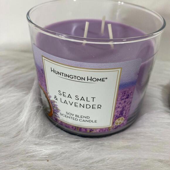 Sea Salt and Lavender Three Wick Candle - Picture 1 of 4